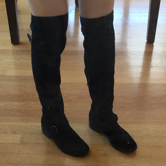 Over the knee suede boots
