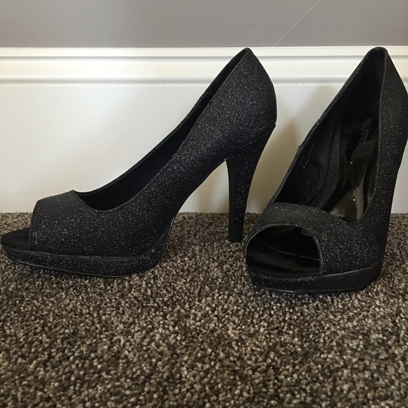 Maurice's  glitter peep toe heels
