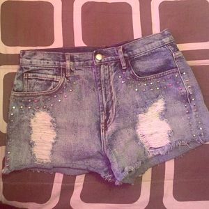 Studded high waisted shorts