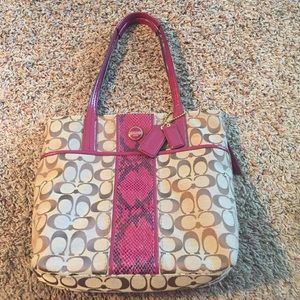 Coach Purse with Python Stripe