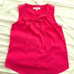 Ann Taylor LOFT Polyester Tank with Bow Detail