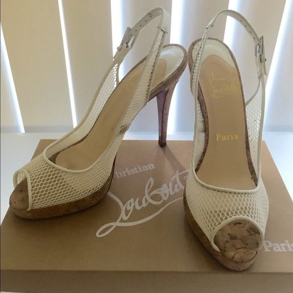 Christian Louboutin White Marchand Peeptoes