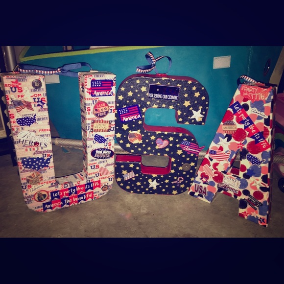 12" canvas letters handmade for USA - Picture 1 of 1