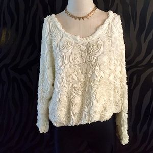 American Apparel 3D Floral Mesh Jumper