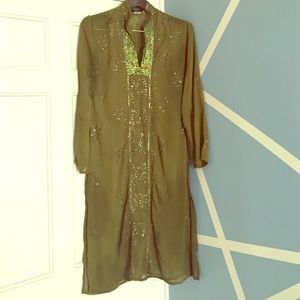 Long Sequin Tunic/Coverup