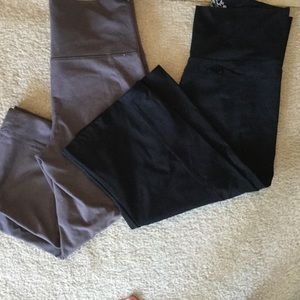 2 old navy fold over yoga capris