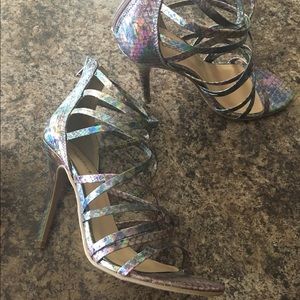 Strappy heeled sandals, worn twice.