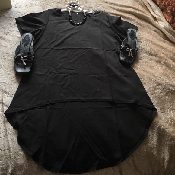 Black hi-low Blouse