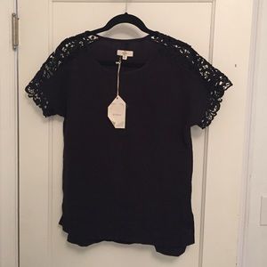 Crochet Lace Accent Tee