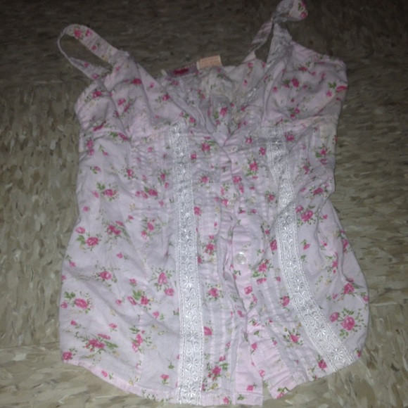 Spaghetti strapped floral print top