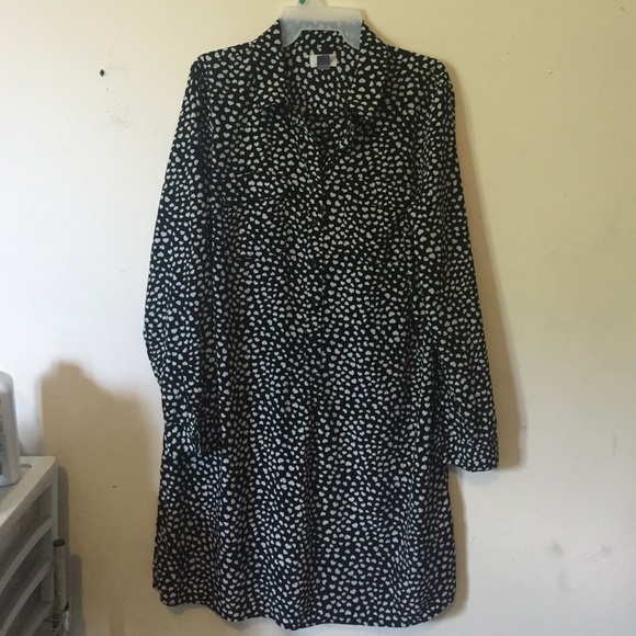 Heart printed long sleeve dress