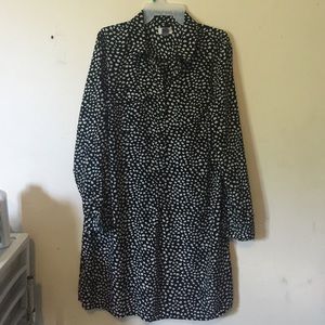 Heart printed long sleeve dress