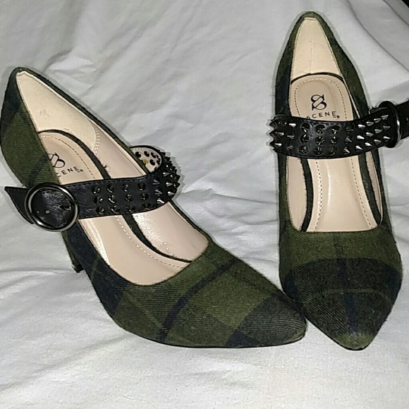 Plaid and Spike  Shoes