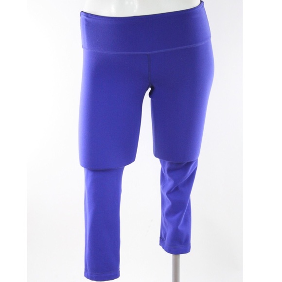 lululemon wunder under crop. (purple&black)