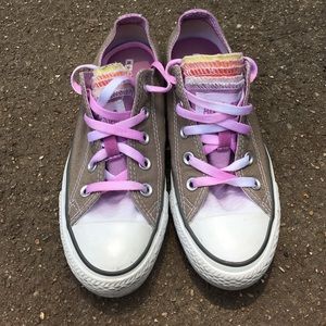 Purple & Gray Ombre Converse with Layered Tongues