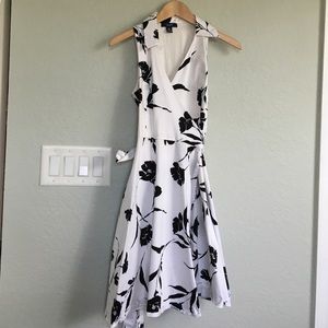 White/black floral dress
