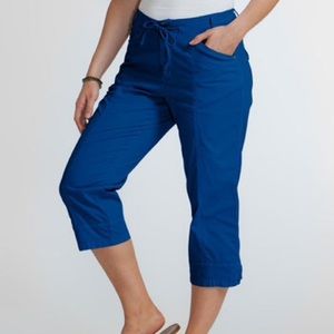 Cobalt Blue Semi-Stretch Safari Capris