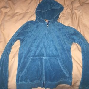 Turquoise Terry cloth Juicy Couture zip up
