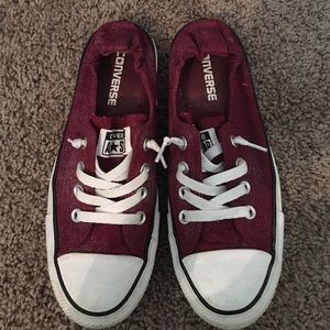 Burgundy slip on converse size 7.5