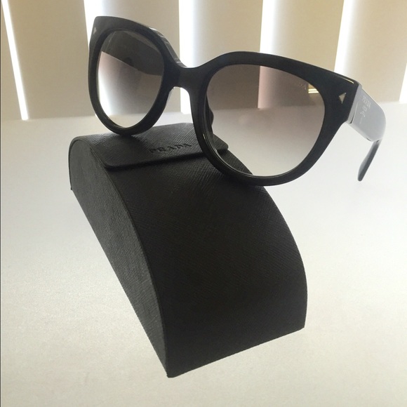 Prada Black Round Cateye Sunglasses