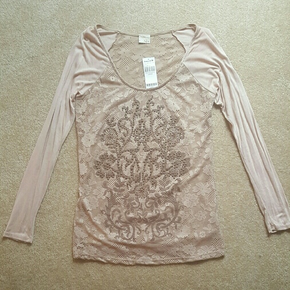 NEW w/ TAGS, Daytrip, Embellished/See-through Top