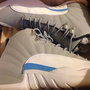 The air Jordan wolf gray's university blue and whi