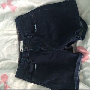 Dark wash high waisted Levi's shorts
