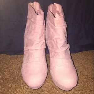 Pink Wedge platform ankle boots size 8.5