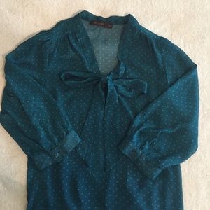 Sheer bow-front blouse by The Limited