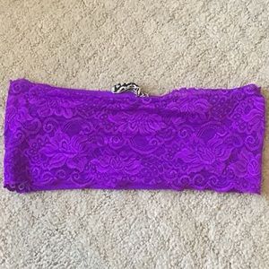 LF Purple Lace bandeau bralette