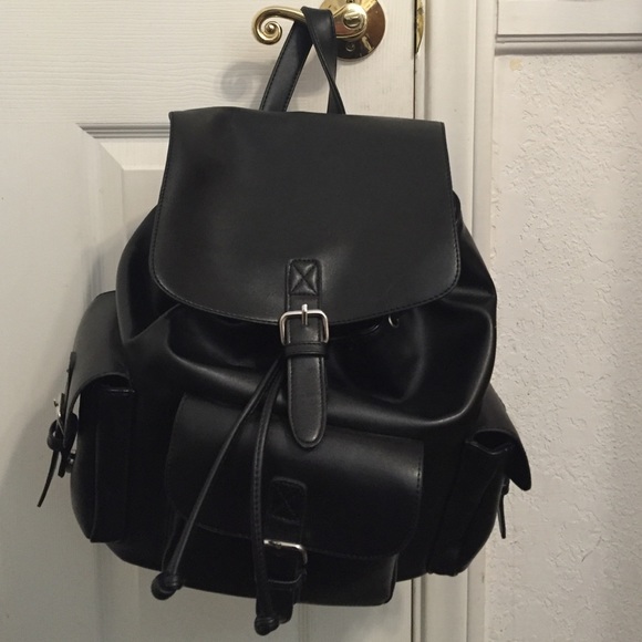 Faux leather backpack