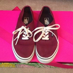 Maroon Authentic Vans Sneakers