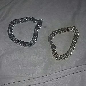 Silver pt and gold pt cuban bracelets