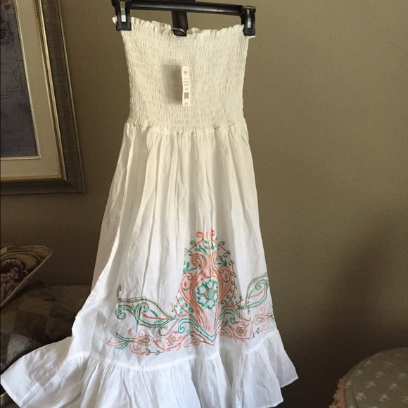 100% cotton strapless summer dress
