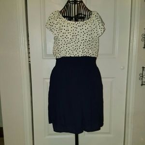 Navy & White Polka Dot Dress