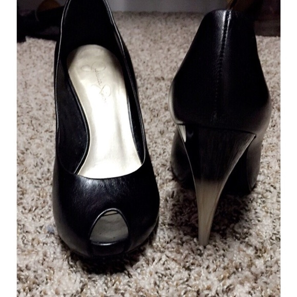 Jessica Simpson Black Peep Toe Heels