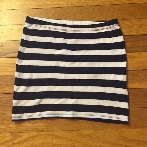 Navy and white stripes Forever 21 mini skirt