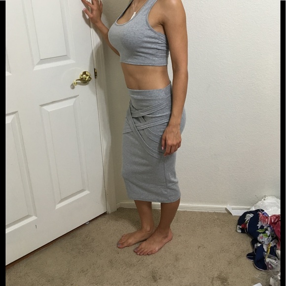 Blue Two Piece Cotton Dress - Picture 3 of 3