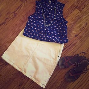White jean skirt