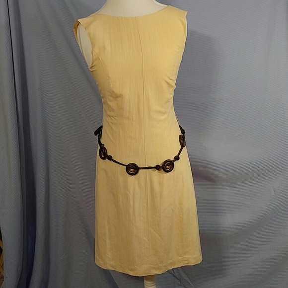 B Moss pale yellow silk dress
