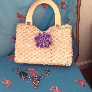 Small straw purse & Cookie Lee necklace