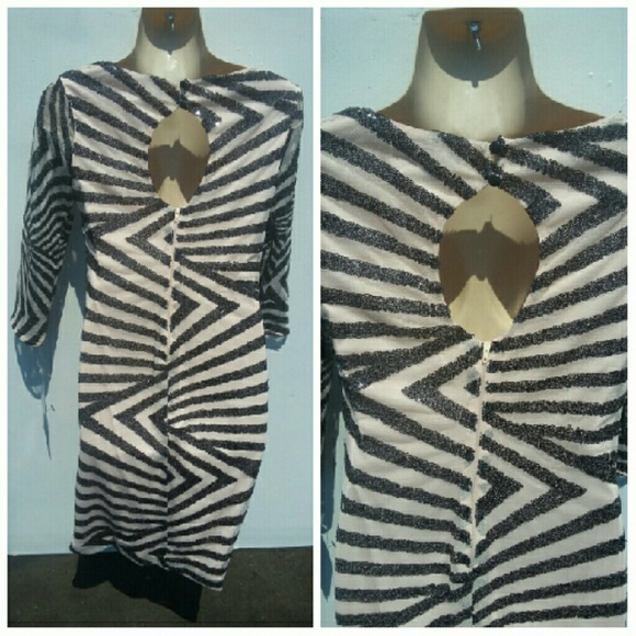 NWT! SPARKLE ELEGANT NUDE /BLACK SEQUIN DRESS SZ 5 - Picture 3 of 4