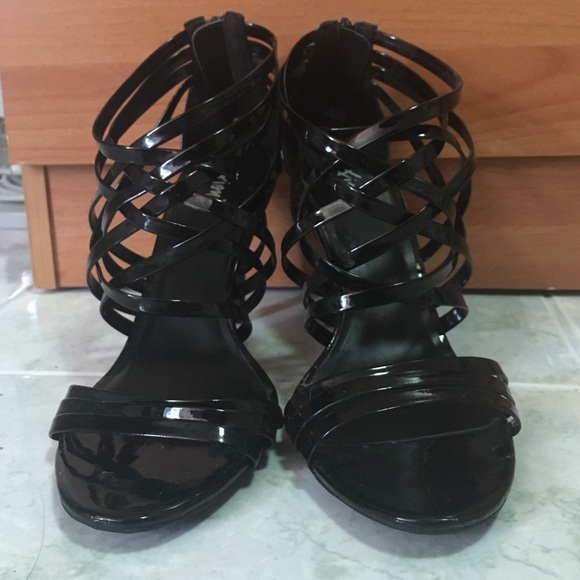 Black strappy heels
