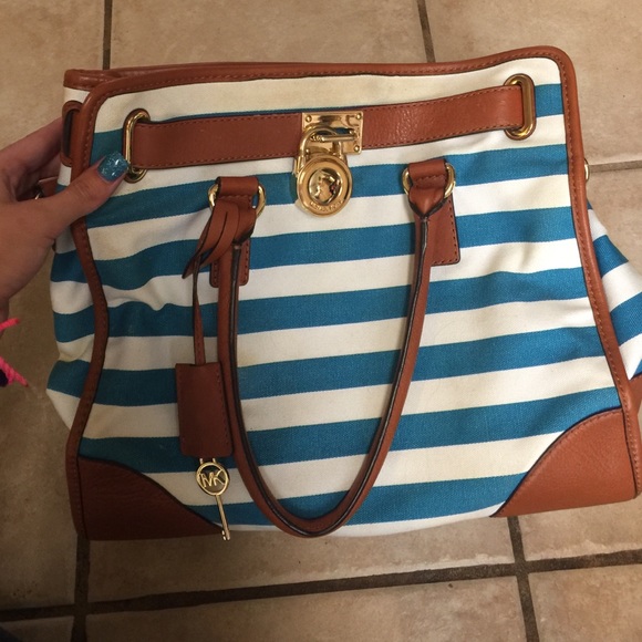 Michael Kors striped purse