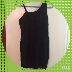 One shoulder ruffle and mesh dress