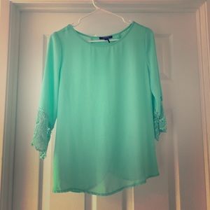 Sheer mint blouse