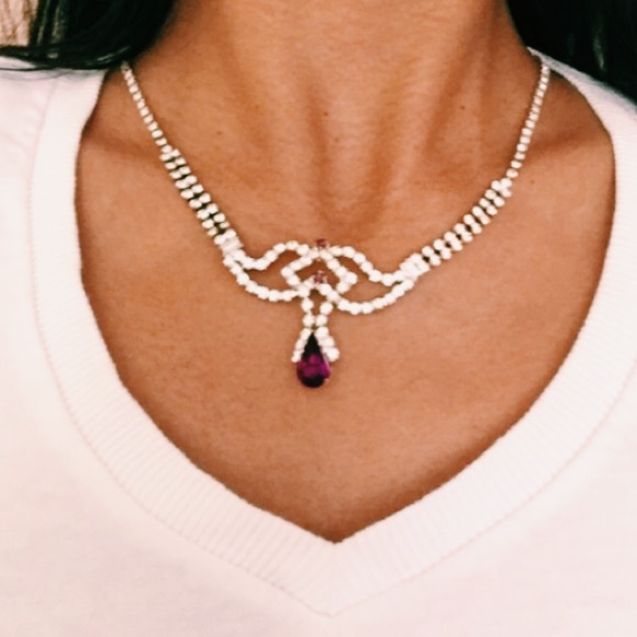 Fuschia Orchid Full Drop Necklace