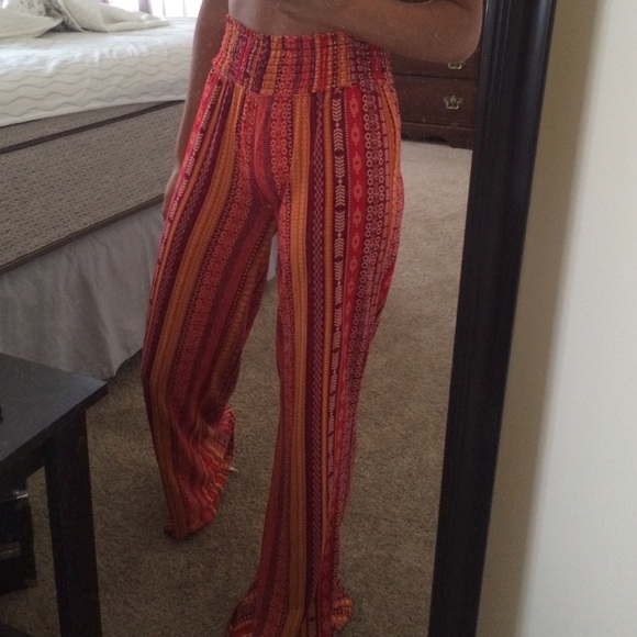 long flared stretch pants