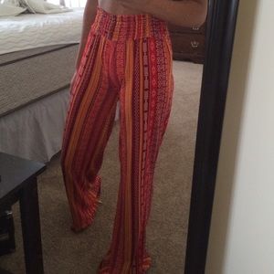 long flared stretch pants