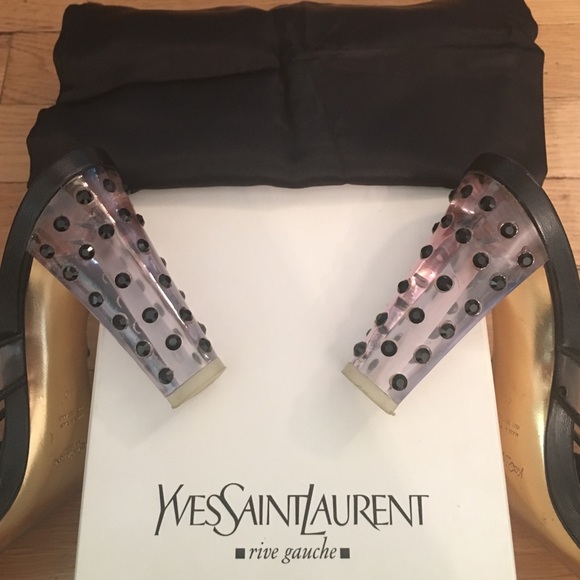 Original Yves Saint Laurent Slip-On Sandal Heels - Picture 2 of 4
